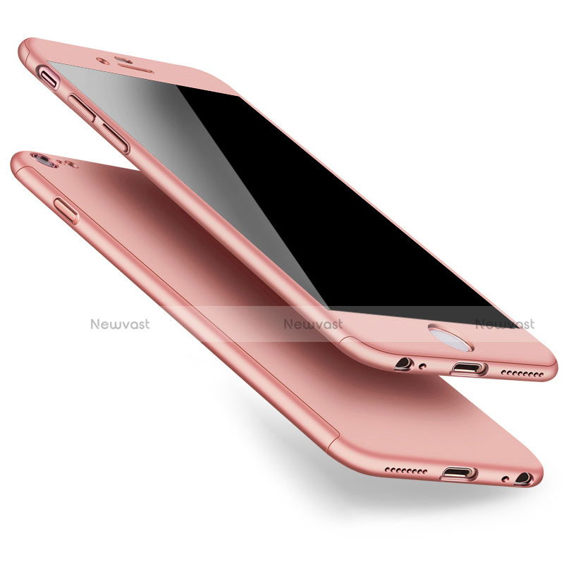 Hard Rigid Plastic Matte Finish Front and Back Case 360 Degrees for Apple iPhone 6 Plus Rose Gold
