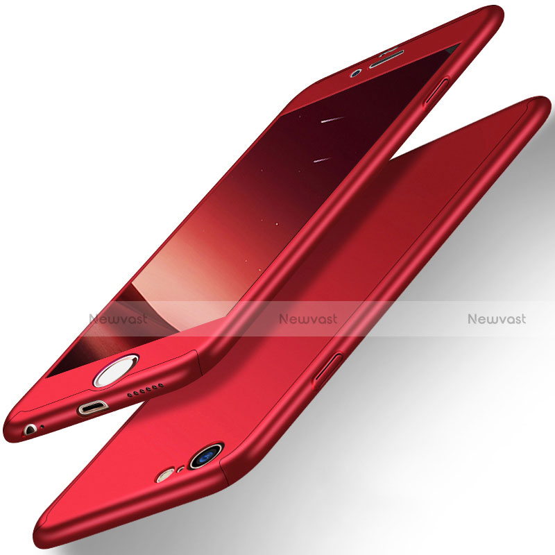 Hard Rigid Plastic Matte Finish Front and Back Case 360 Degrees for Apple iPhone 6 Red