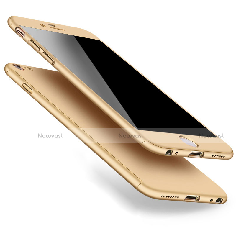 Hard Rigid Plastic Matte Finish Front and Back Case 360 Degrees for Apple iPhone 6S Gold