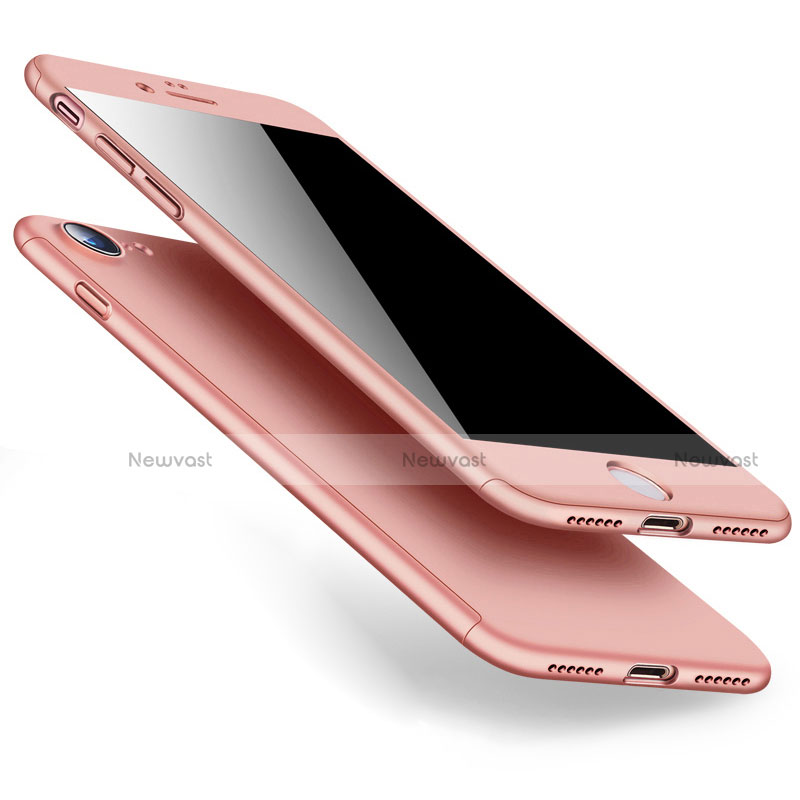 Hard Rigid Plastic Matte Finish Front and Back Case 360 Degrees for Apple iPhone 8 Rose Gold