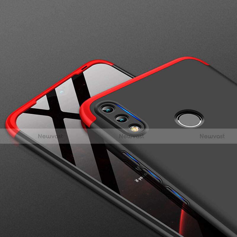 Hard Rigid Plastic Matte Finish Front and Back Case 360 Degrees for Huawei Honor 10 Lite Red and Black