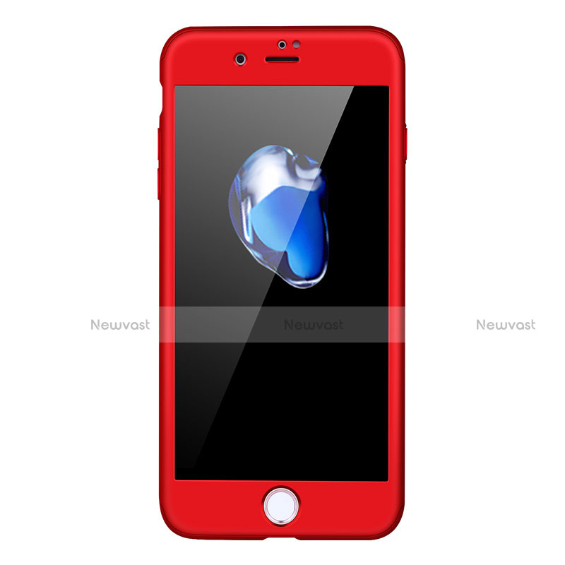 Hard Rigid Plastic Matte Finish Front and Back Case 360 Degrees Q01 for Apple iPhone 7 Plus Red