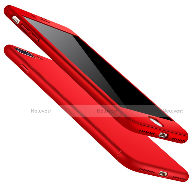 Hard Rigid Plastic Matte Finish Front and Back Case 360 Degrees Q01 for Apple iPhone 7 Plus Red