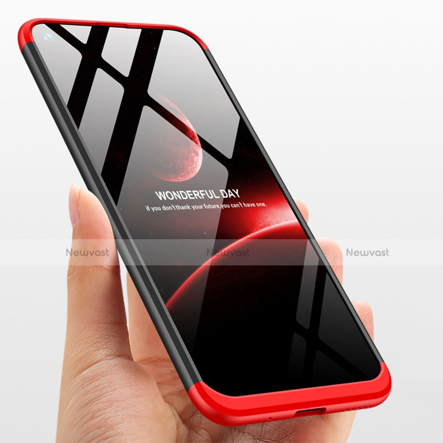 Hard Rigid Plastic Matte Finish Front and Back Case 360 Degrees Q01 for Huawei Nova 4 Red and Black