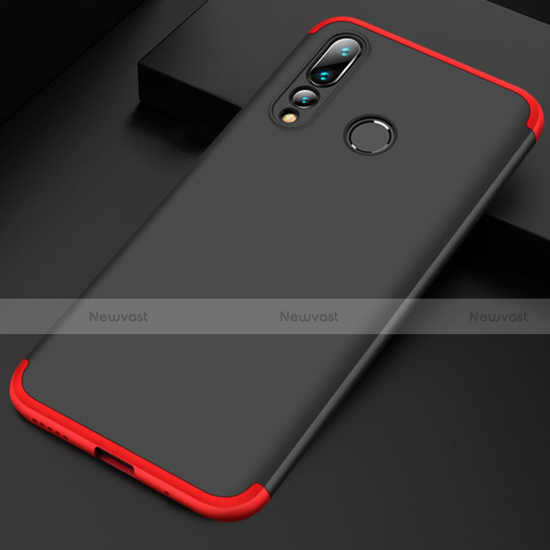 Hard Rigid Plastic Matte Finish Front and Back Case 360 Degrees Q01 for Huawei Nova 4 Red and Black