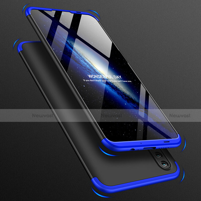 Hard Rigid Plastic Matte Finish Front and Back Case 360 Degrees Q01 for Huawei Nova Lite 3 Blue and Black