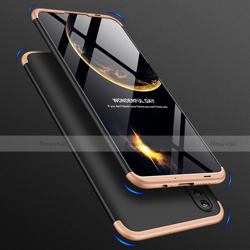 Hard Rigid Plastic Matte Finish Front and Back Case 360 Degrees Q01 for Huawei Nova Lite 3 Gold and Black