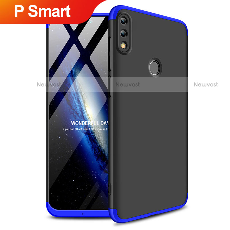 Hard Rigid Plastic Matte Finish Front and Back Case 360 Degrees Q01 for Huawei P Smart (2019) Blue and Black