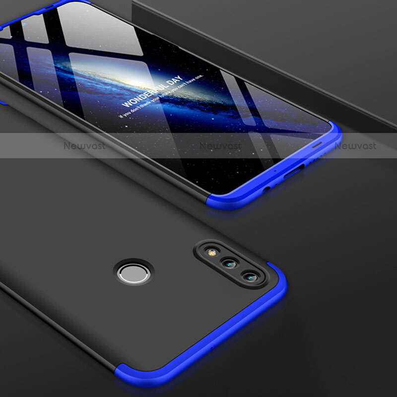 Hard Rigid Plastic Matte Finish Front and Back Case 360 Degrees Q01 for Huawei P Smart (2019) Blue and Black