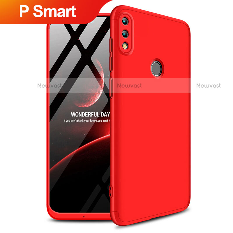 Hard Rigid Plastic Matte Finish Front and Back Case 360 Degrees Q01 for Huawei P Smart (2019) Red