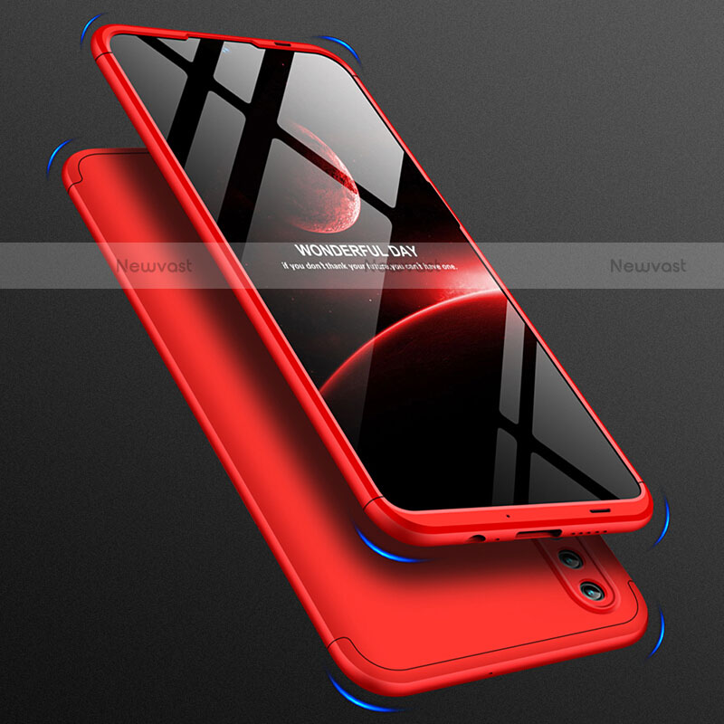 Hard Rigid Plastic Matte Finish Front and Back Case 360 Degrees Q01 for Huawei P Smart (2019) Red