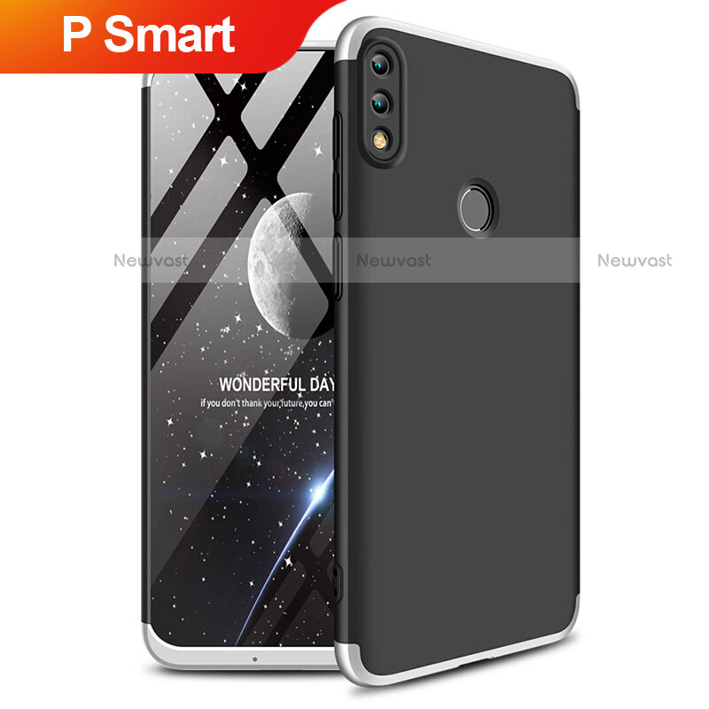 Hard Rigid Plastic Matte Finish Front and Back Case 360 Degrees Q01 for Huawei P Smart (2019) Silver