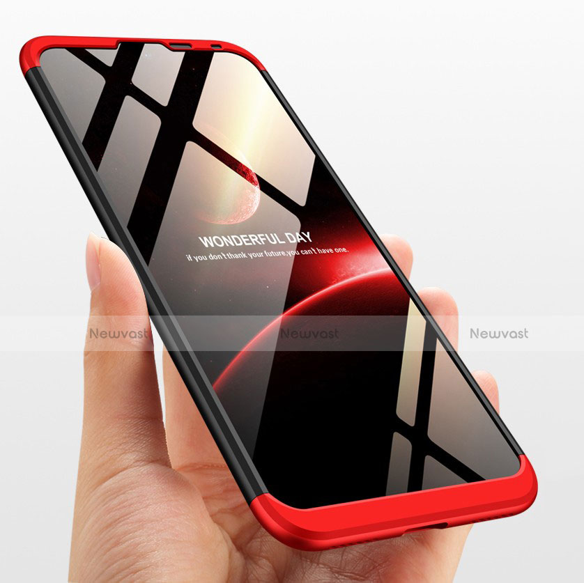 Hard Rigid Plastic Matte Finish Front and Back Case 360 Degrees Q01 for Huawei Y7 Pro (2019) Red and Black