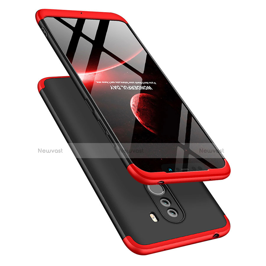 Hard Rigid Plastic Matte Finish Front and Back Case 360 Degrees Q03 for Xiaomi Pocophone F1 Red and Black