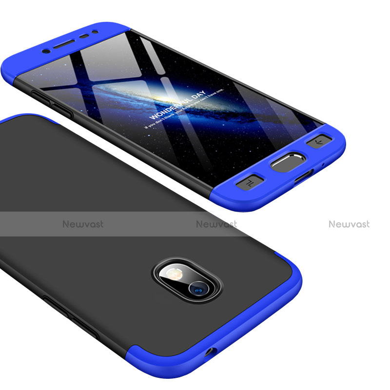 Hard Rigid Plastic Matte Finish Front and Back Cover 360 Degrees for Samsung Galaxy J7 Pro Blue and Black