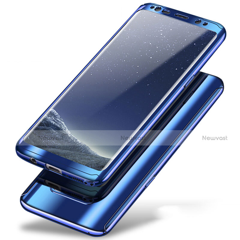 Hard Rigid Plastic Matte Finish Front and Back Cover Case 360 Degrees A01 for Samsung Galaxy Note 8 Blue