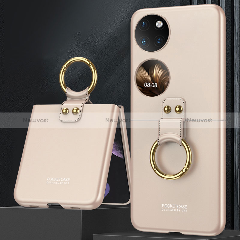 Hard Rigid Plastic Matte Finish Front and Back Cover Case 360 Degrees AC2 for Huawei P50 Pocket Gold