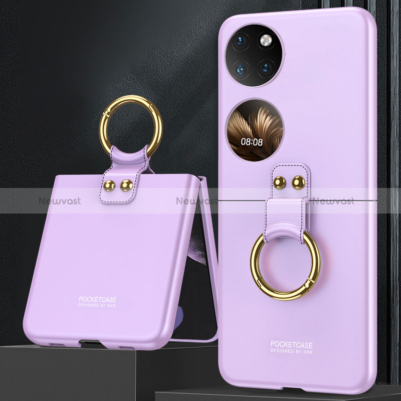 Hard Rigid Plastic Matte Finish Front and Back Cover Case 360 Degrees AC2 for Huawei Pocket S Purple