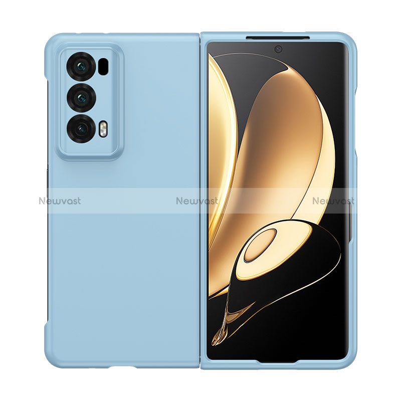 Hard Rigid Plastic Matte Finish Front and Back Cover Case 360 Degrees BH1 for Huawei Honor Magic V2 5G Mint Blue