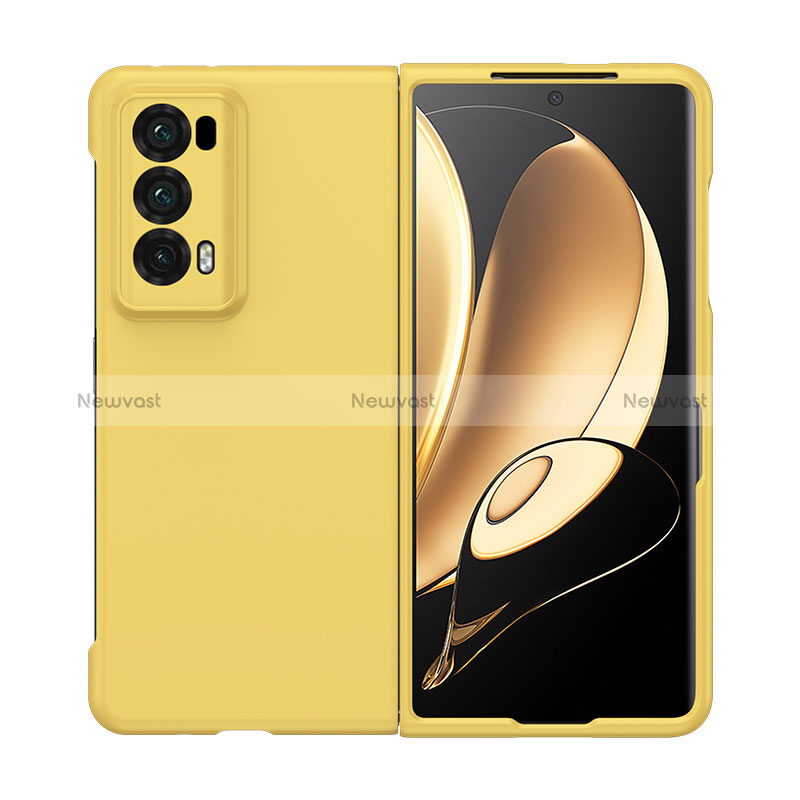 Hard Rigid Plastic Matte Finish Front and Back Cover Case 360 Degrees BH1 for Huawei Honor Magic V2 5G Yellow