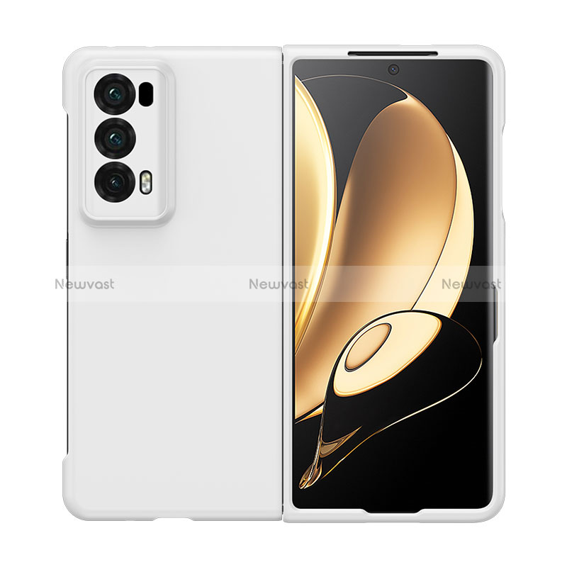 Hard Rigid Plastic Matte Finish Front and Back Cover Case 360 Degrees BH1 for Huawei Honor Magic V2 Ultimate 5G White