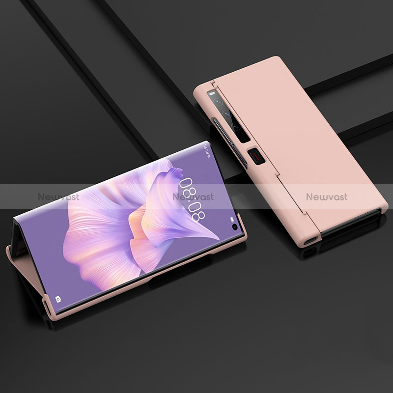 Hard Rigid Plastic Matte Finish Front and Back Cover Case 360 Degrees BH1 for Huawei Mate Xs 2 Rose Gold