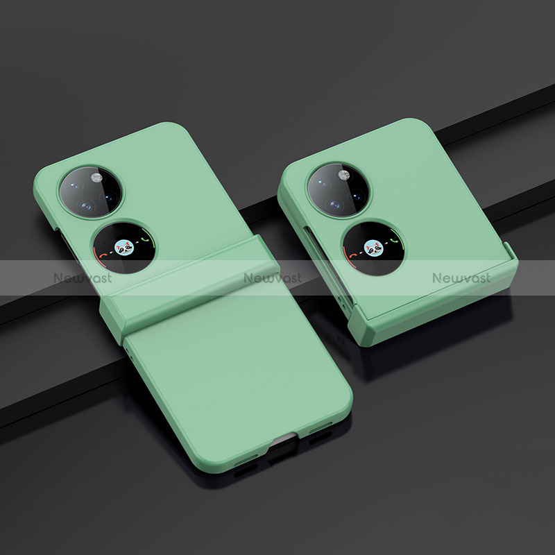 Hard Rigid Plastic Matte Finish Front and Back Cover Case 360 Degrees BH1 for Huawei P60 Pocket Matcha Green