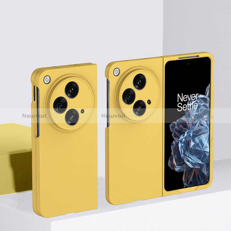 Hard Rigid Plastic Matte Finish Front and Back Cover Case 360 Degrees BH1 for Oppo Find N3 5G Yellow