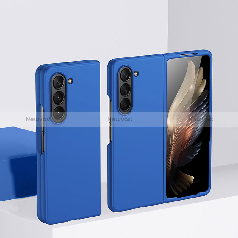 Hard Rigid Plastic Matte Finish Front and Back Cover Case 360 Degrees BH1 for Samsung Galaxy Z Fold5 5G Blue