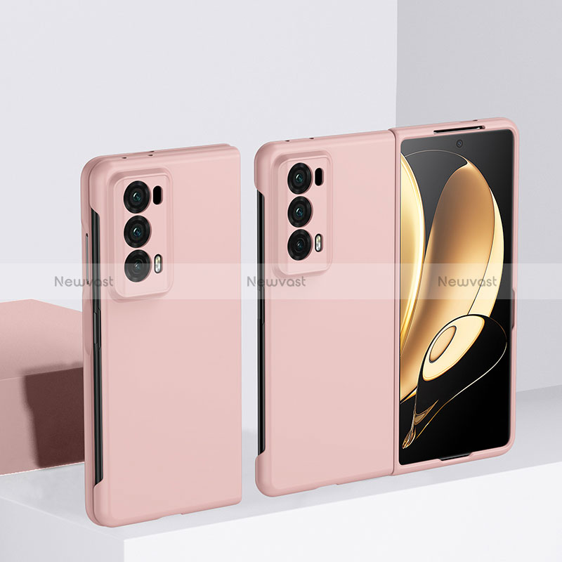 Hard Rigid Plastic Matte Finish Front and Back Cover Case 360 Degrees BH2 for Huawei Honor Magic V2 5G Rose Gold