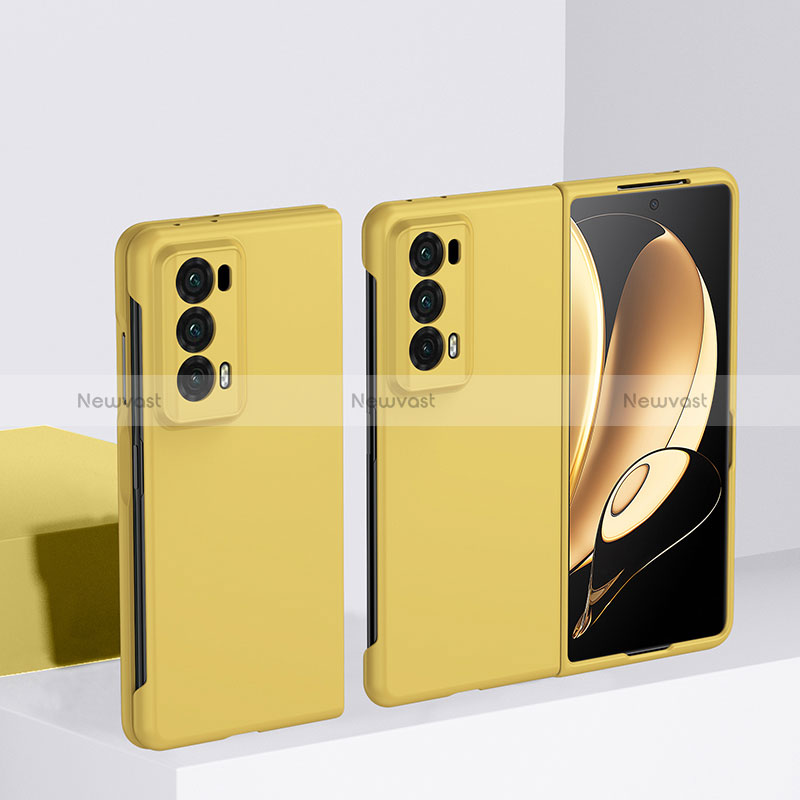 Hard Rigid Plastic Matte Finish Front and Back Cover Case 360 Degrees BH2 for Huawei Honor Magic V2 Ultimate 5G Yellow