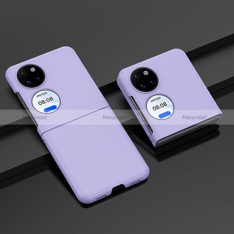 Hard Rigid Plastic Matte Finish Front and Back Cover Case 360 Degrees BH2 for Huawei P50 Pocket Clove Purple