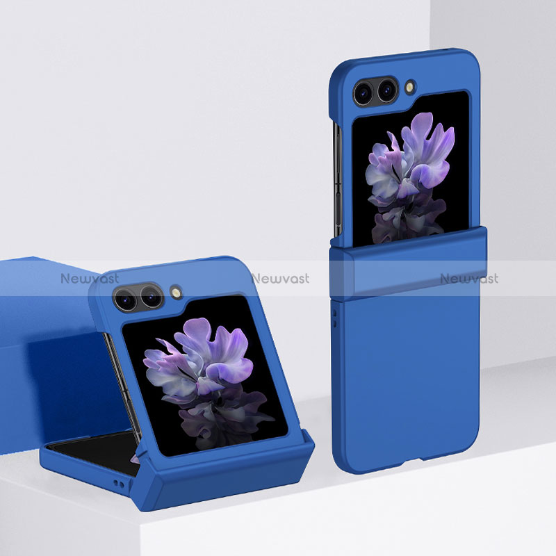 Hard Rigid Plastic Matte Finish Front and Back Cover Case 360 Degrees BH2 for Samsung Galaxy Z Flip5 5G Blue