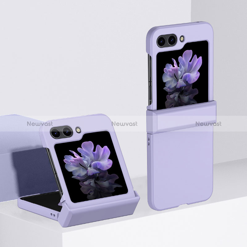 Hard Rigid Plastic Matte Finish Front and Back Cover Case 360 Degrees BH2 for Samsung Galaxy Z Flip5 5G Purple