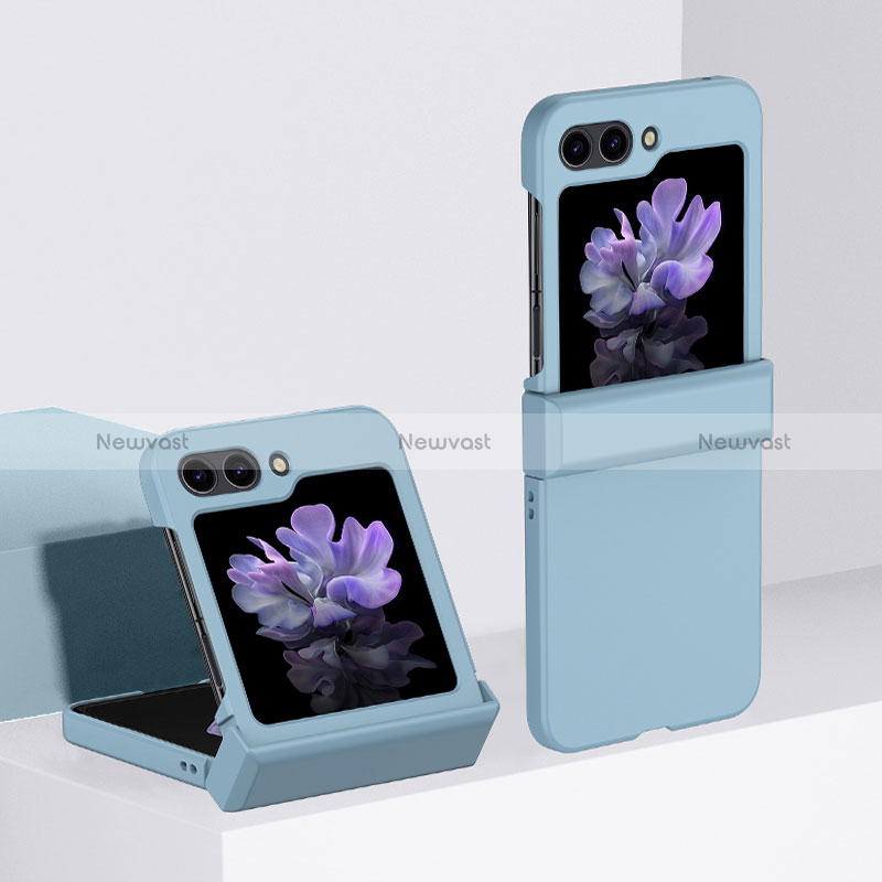 Hard Rigid Plastic Matte Finish Front and Back Cover Case 360 Degrees BH2 for Samsung Galaxy Z Flip5 5G Sky Blue