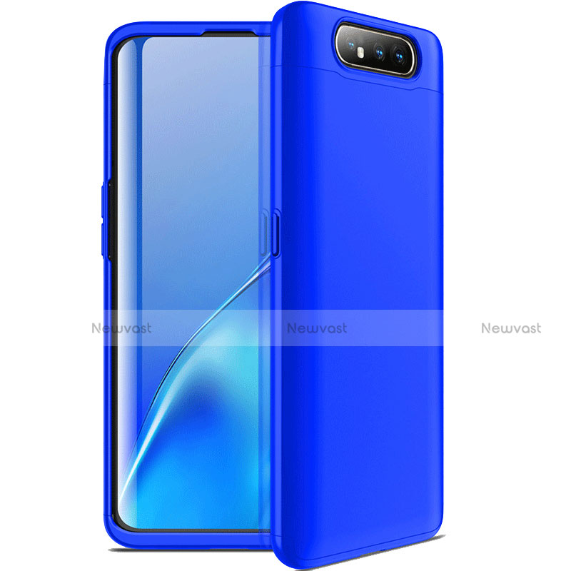 Hard Rigid Plastic Matte Finish Front and Back Cover Case 360 Degrees C01 for Samsung Galaxy A90 4G Blue