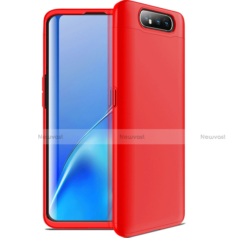 Hard Rigid Plastic Matte Finish Front and Back Cover Case 360 Degrees C01 for Samsung Galaxy A90 4G Red