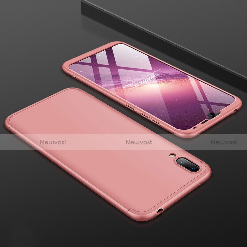 Hard Rigid Plastic Matte Finish Front and Back Cover Case 360 Degrees for Huawei Enjoy 9 Rose Gold