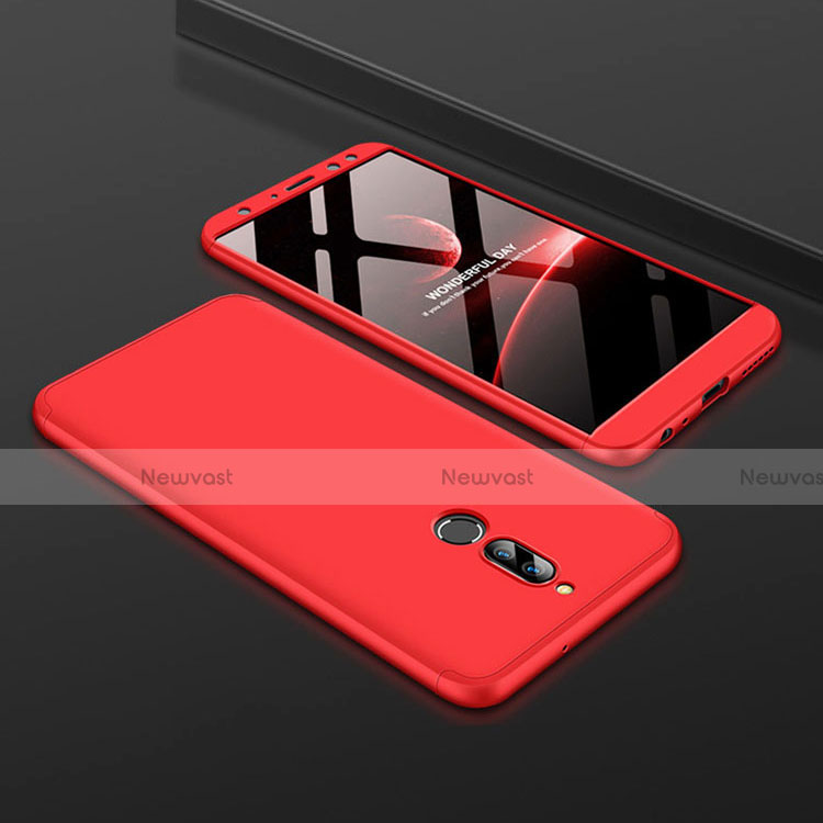 Hard Rigid Plastic Matte Finish Front and Back Cover Case 360 Degrees for Huawei G10 Red