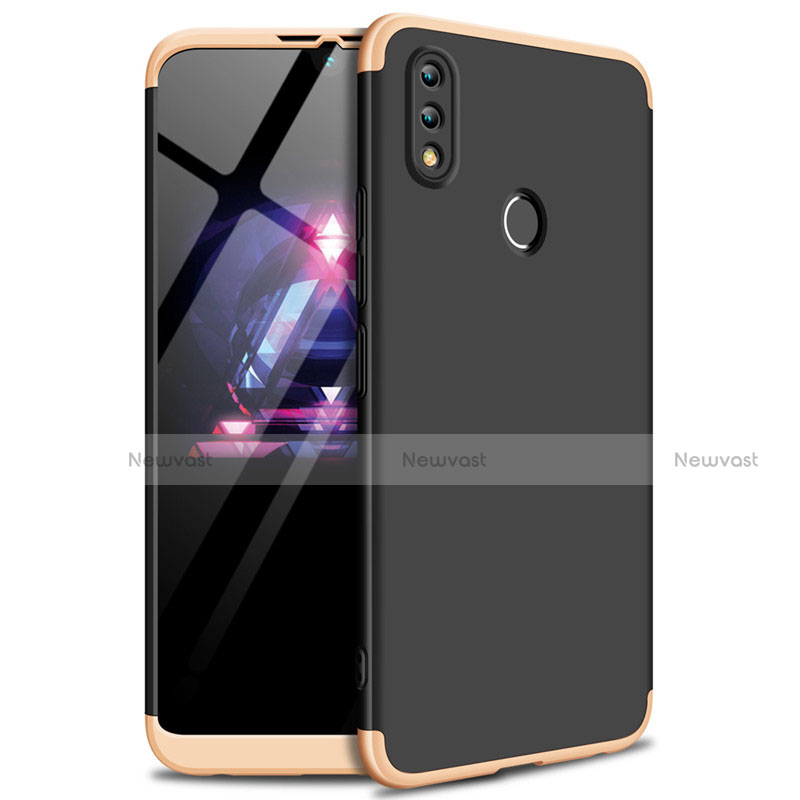 Hard Rigid Plastic Matte Finish Front and Back Cover Case 360 Degrees for Huawei Honor 8X Max Gold and Black