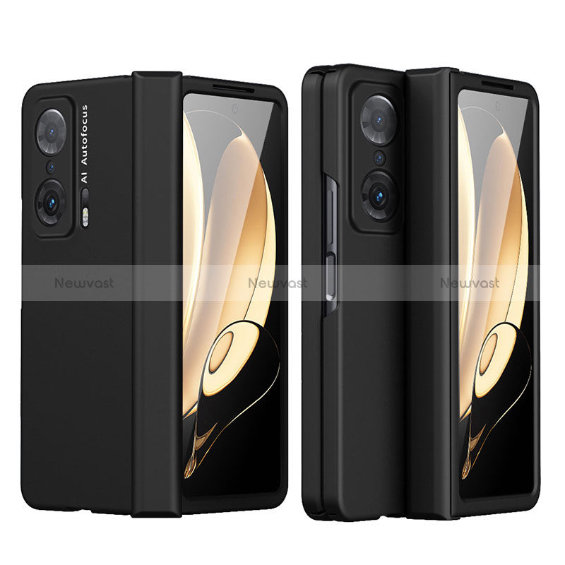 Hard Rigid Plastic Matte Finish Front and Back Cover Case 360 Degrees for Huawei Honor Magic V 5G Black