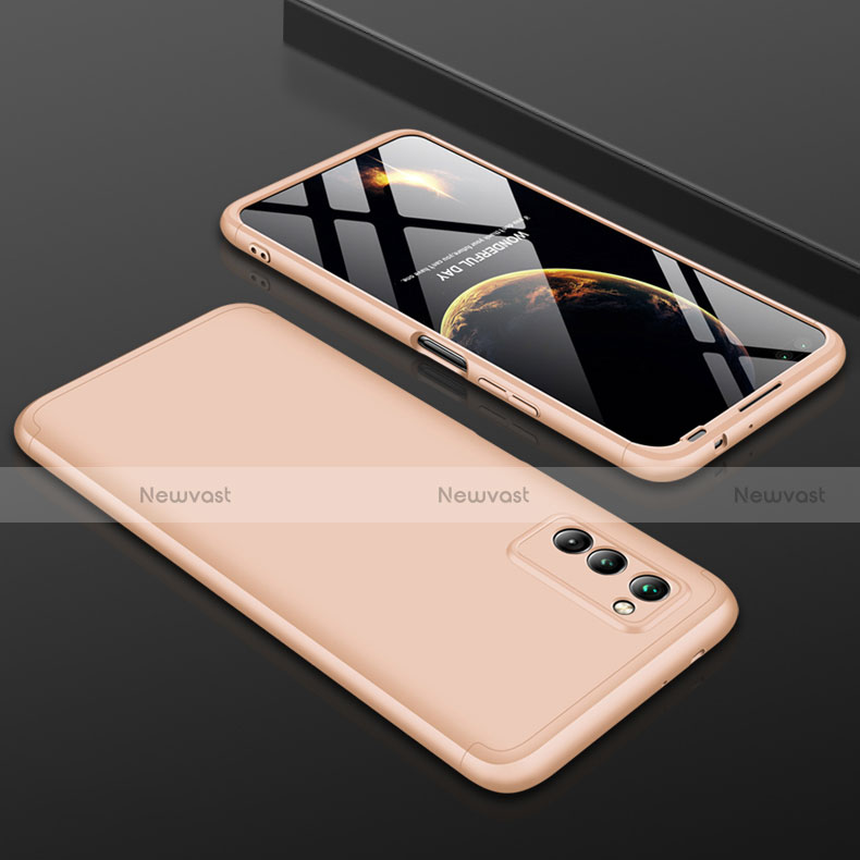 Hard Rigid Plastic Matte Finish Front and Back Cover Case 360 Degrees for Huawei Honor View 30 5G Gold