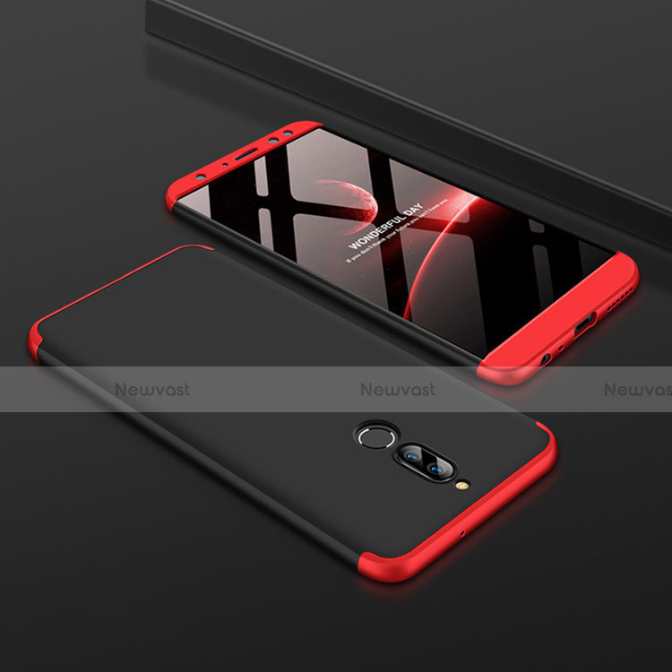 Hard Rigid Plastic Matte Finish Front and Back Cover Case 360 Degrees for Huawei Mate 10 Lite Red and Black