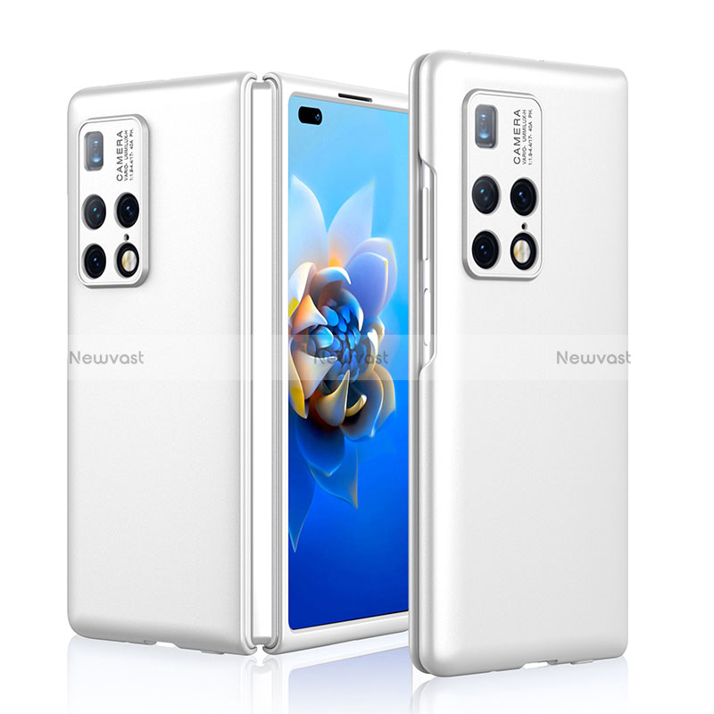 Hard Rigid Plastic Matte Finish Front and Back Cover Case 360 Degrees for Huawei Mate X2 White