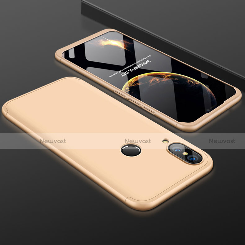 Hard Rigid Plastic Matte Finish Front and Back Cover Case 360 Degrees for Huawei Nova 3e Gold