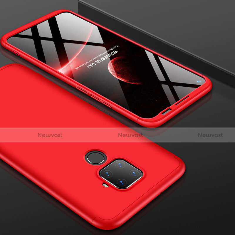 Hard Rigid Plastic Matte Finish Front and Back Cover Case 360 Degrees for Huawei Nova 5i Pro Red