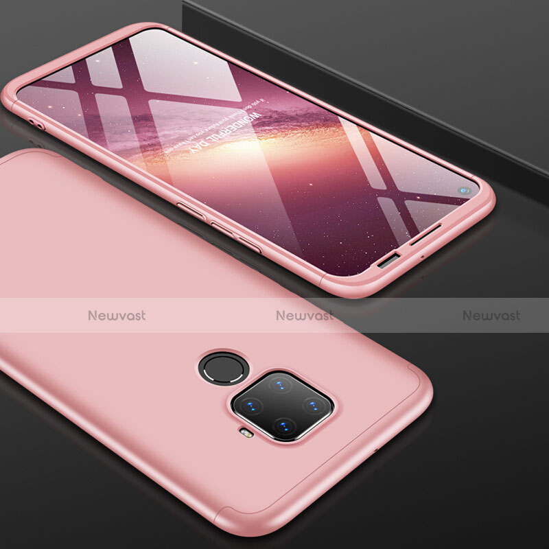 Hard Rigid Plastic Matte Finish Front and Back Cover Case 360 Degrees for Huawei Nova 5i Pro Rose Gold