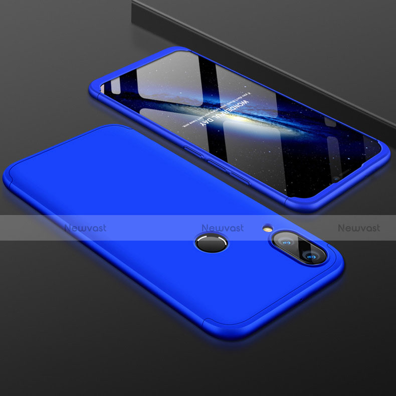 Hard Rigid Plastic Matte Finish Front and Back Cover Case 360 Degrees for Huawei P Smart+ Plus Blue