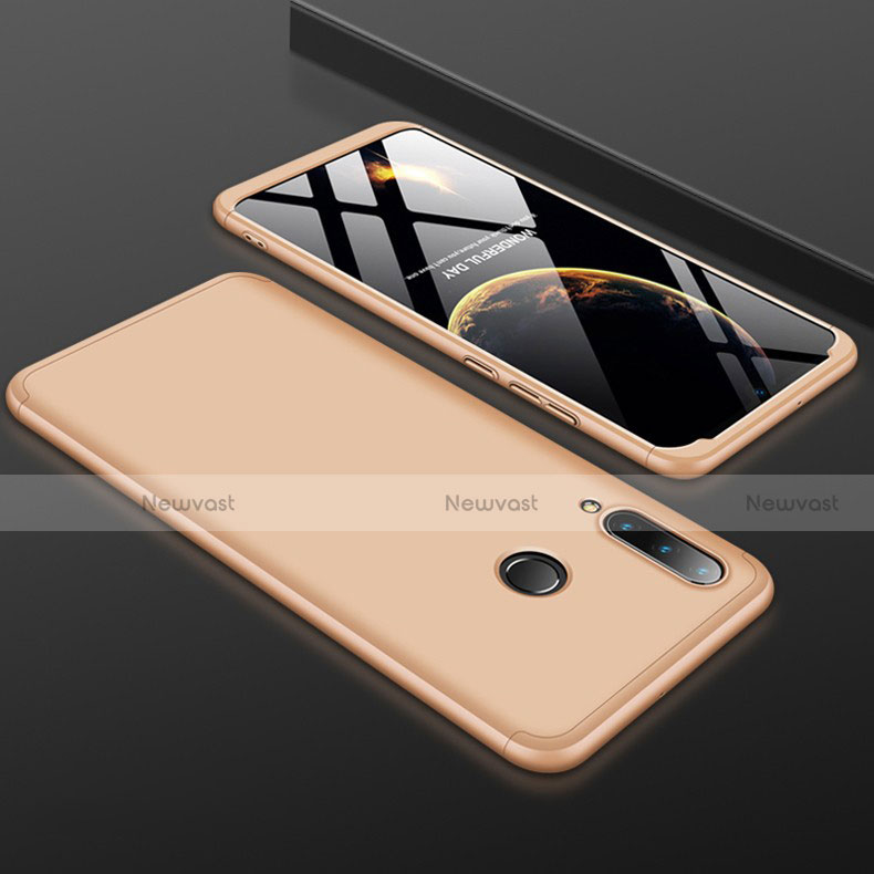 Hard Rigid Plastic Matte Finish Front and Back Cover Case 360 Degrees for Huawei P30 Lite Gold