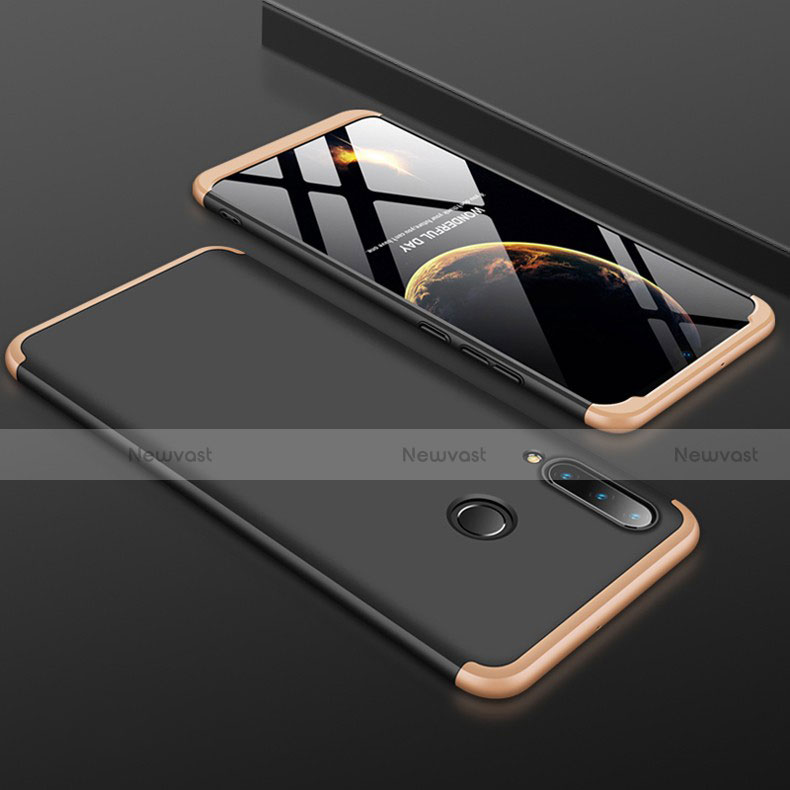 Hard Rigid Plastic Matte Finish Front and Back Cover Case 360 Degrees for Huawei P30 Lite New Edition Gold and Black